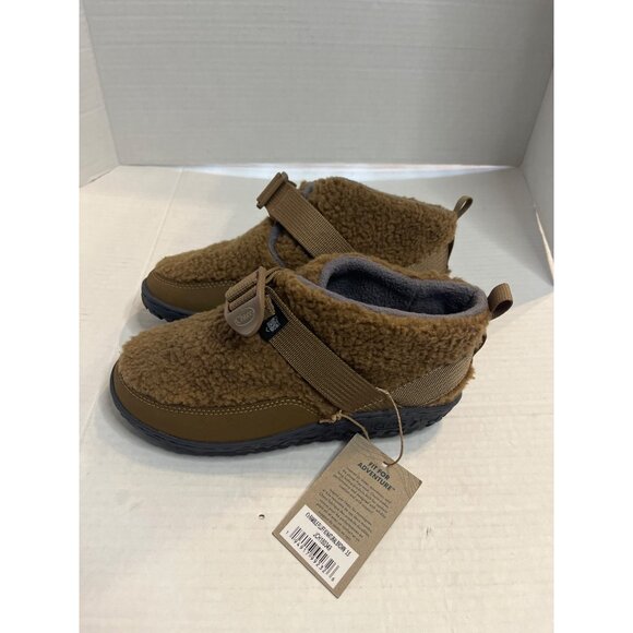 NWT-Chaco Kids Ramble Fluff Natural Brown Shoes 3.5M comfy fleece ankle bootie - Picture 2 of 11